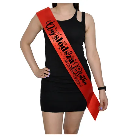 Szarfa CZERWONA Osiemnastka Najsłodsza 18latka